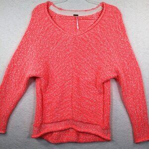 FREE PEOPLE Bright Lights‎ Sweater Neon Pink Casual Oversized XS